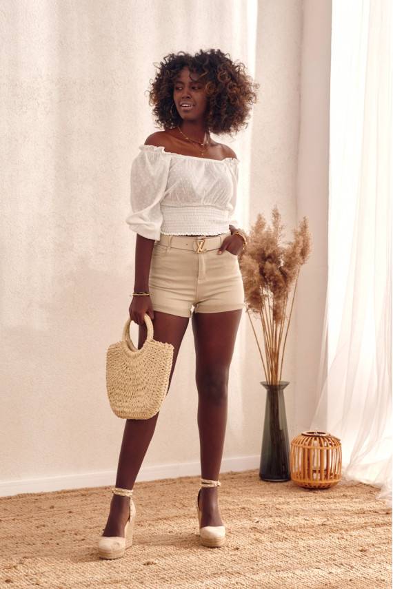 Short blouse  whitish colorsMP29390