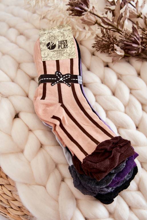 Women's 5-Pack Cotton Striped Socks Multicolor