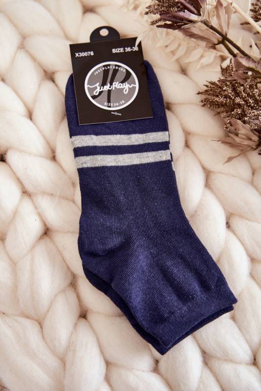Women's cotton ankle socks Navy blue