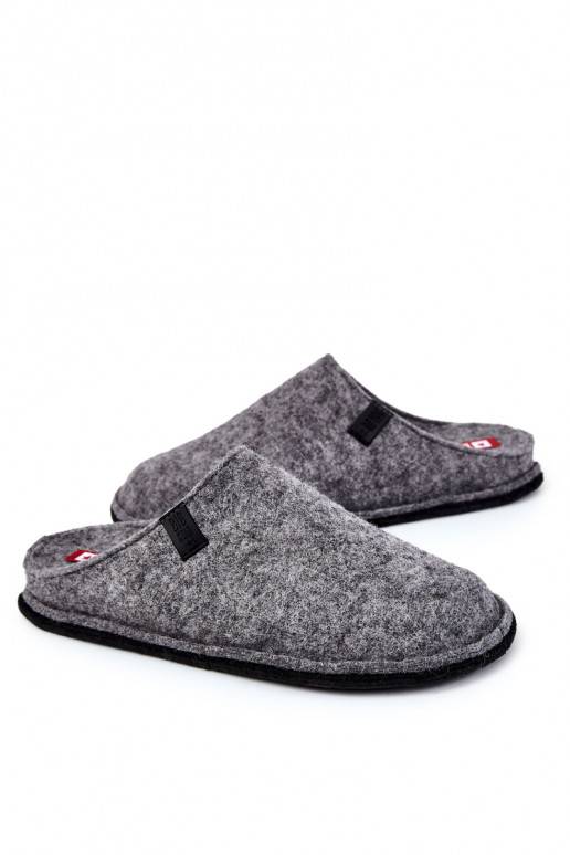 Classic Men's Slippers Big Star KK176001 Grey
