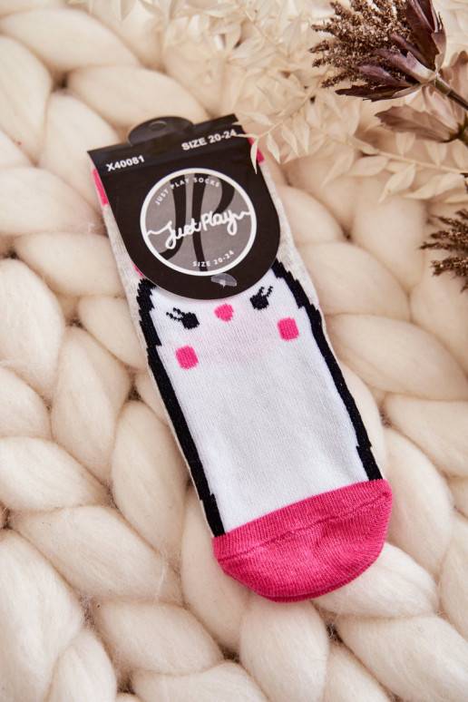 Children's Classic Cotton Socks Grey-Pink