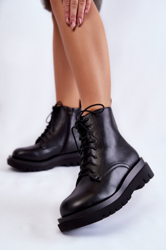Women's Black Warm Boots With Zipper Leroy