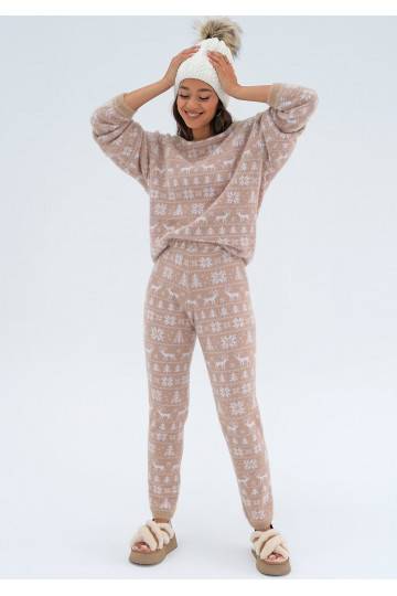 Snowee - Beige knitted pants 2