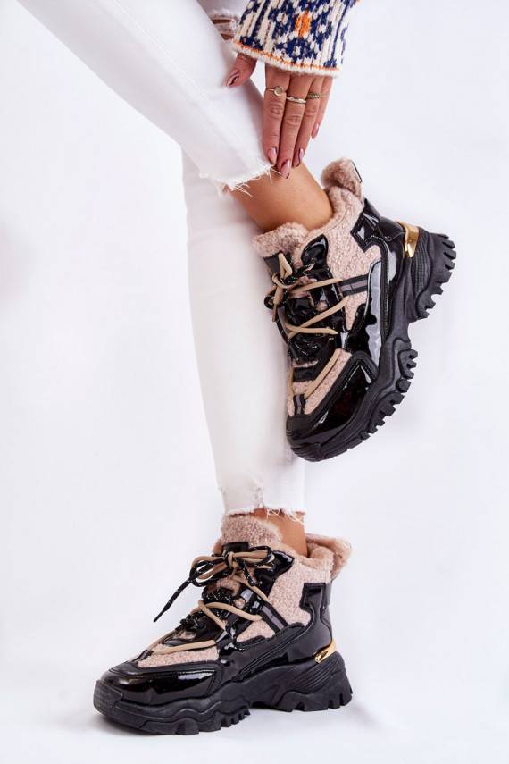 Women's Insulated Sports Boots Black and Beige Edora