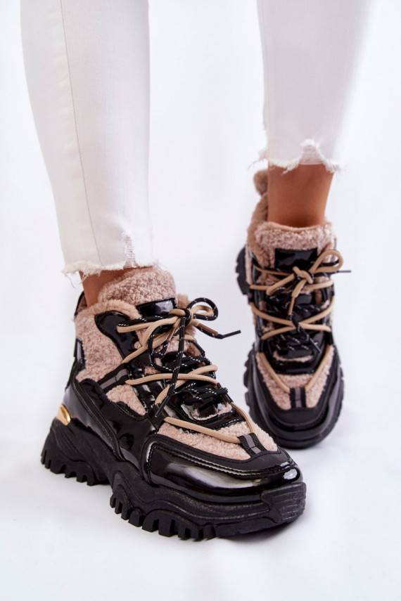 Women's Insulated Sports Boots Black and Beige Edora