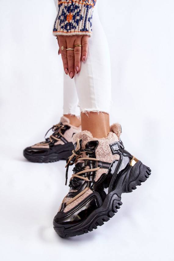 Women's Insulated Sports Boots Black and Beige Edora