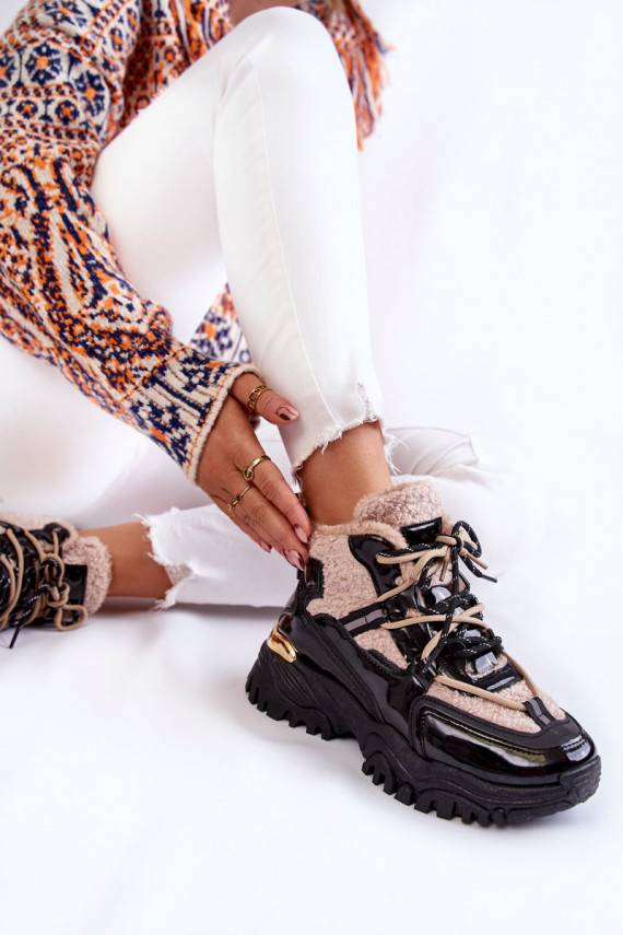 Women's Insulated Sports Boots Black and Beige Edora