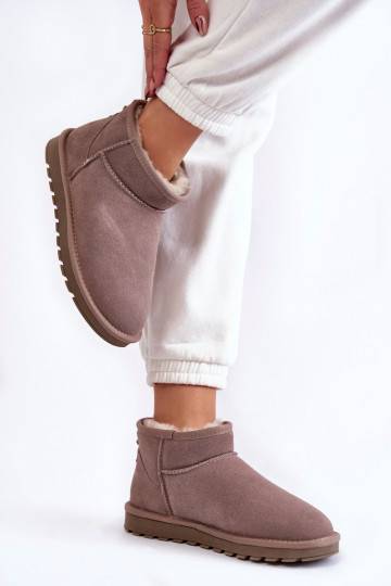 Women's Suede Low Snow Boots Grey Shelie 2
