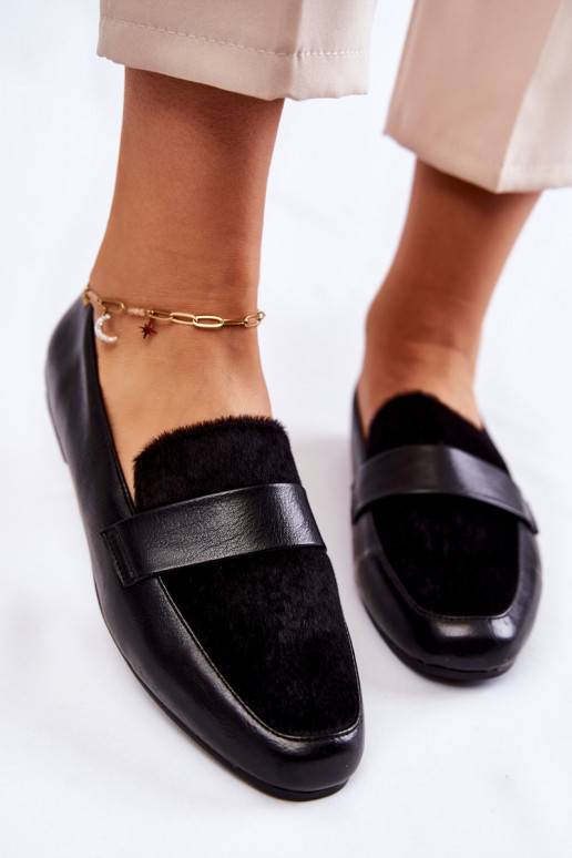 Women's Leather Loafers La.Fi 210018B-PUF Black Women's Leather Loafers La.Fi 210018B-PUF Black