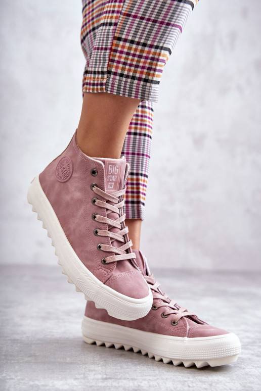 Women's Sneakers Big Star High Warm Pink EE274113