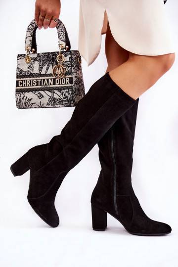 Women's Flat Boots Laura Messi Leather Black 1415 2