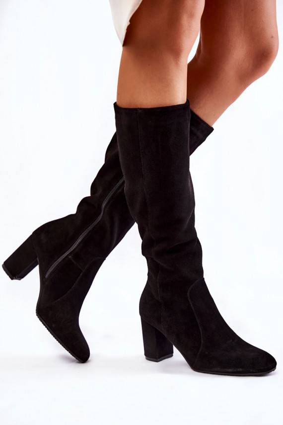 Women's Flat Boots Laura Messi Leather Black 1415