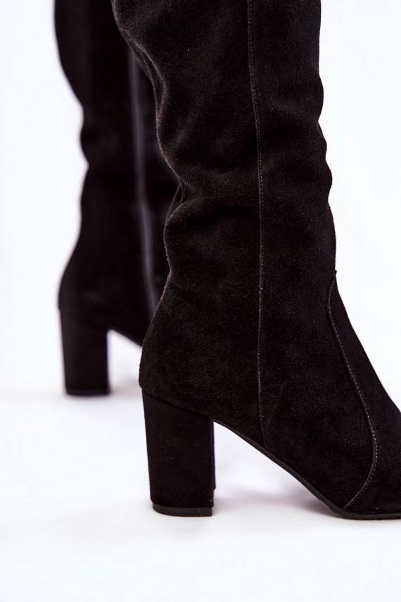 Women's Flat Boots Laura Messi Leather Black 1415