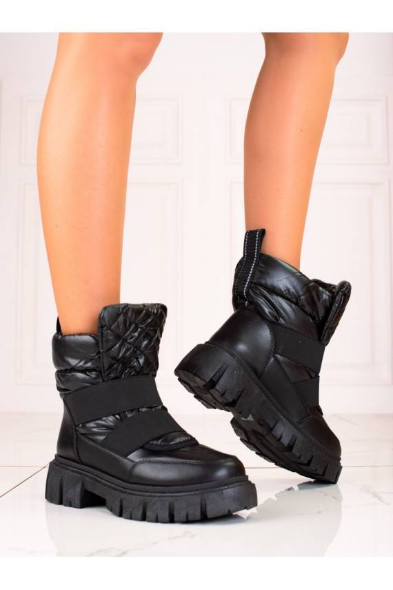 Snow boots damskie Shelovet na grubej platformie black