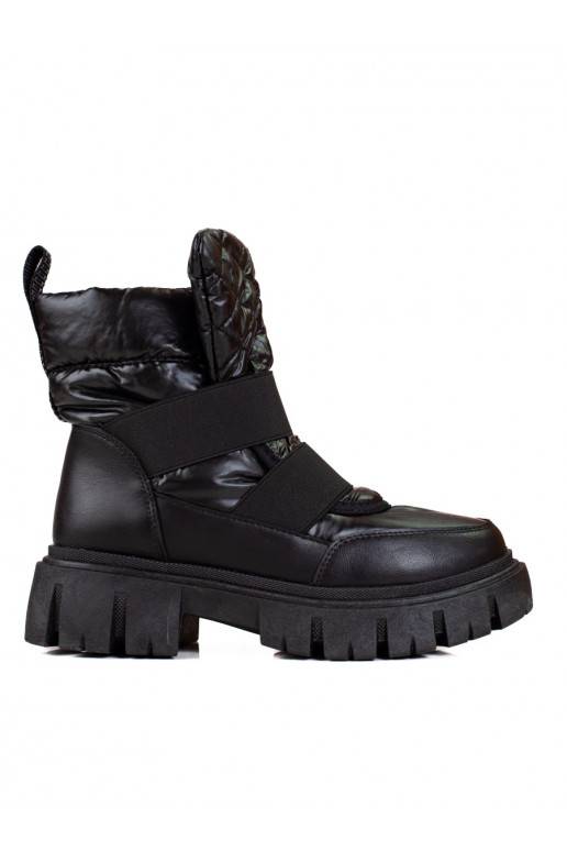 Snow boots damskie Shelovet na grubej platformie black