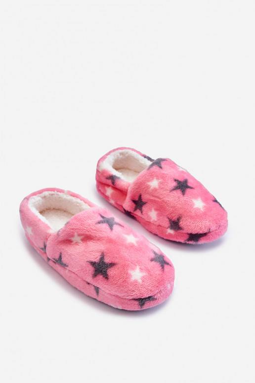 Children's Insulated Slip-On Slippers In Stars Pink Meyra 