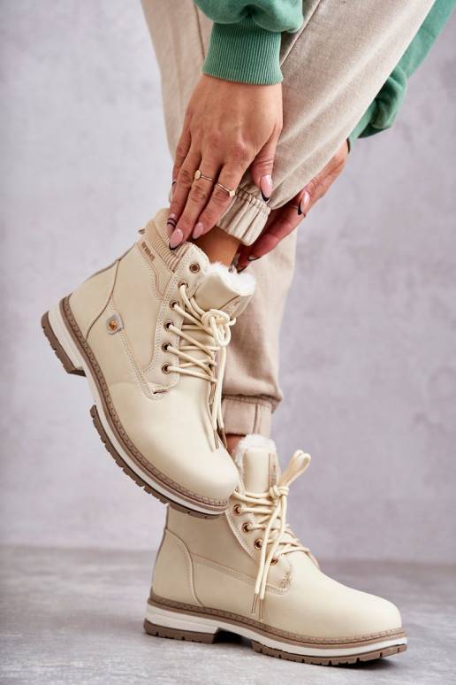 Women's Warm Boots Trappers Beige Liv