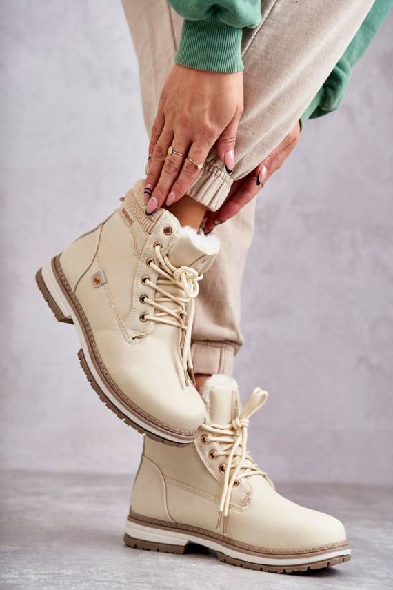 Women's Warm Boots Trappers Beige Liv
