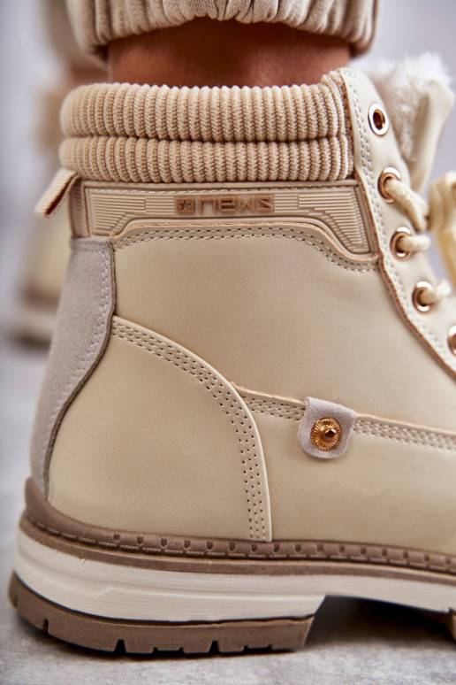 Women's Warm Boots Trappers Beige Liv
