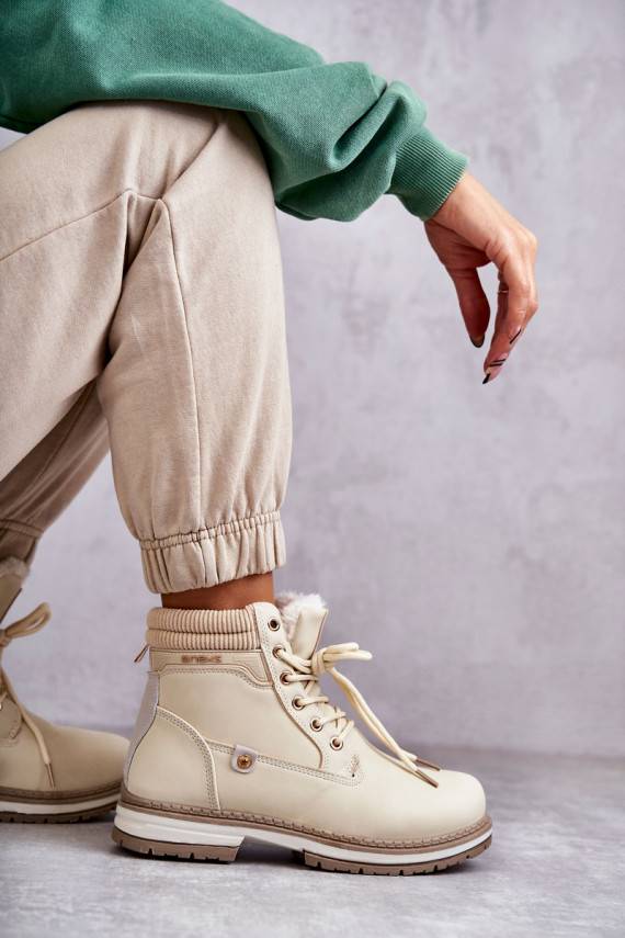 Women's Warm Boots Trappers Beige Liv