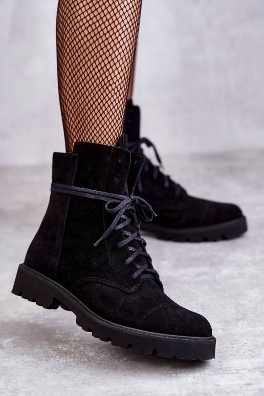 Suede boots with a zipper Nicole 2754 Black