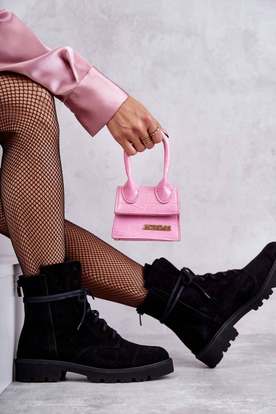 Suede boots with a zipper Nicole 2754 Black