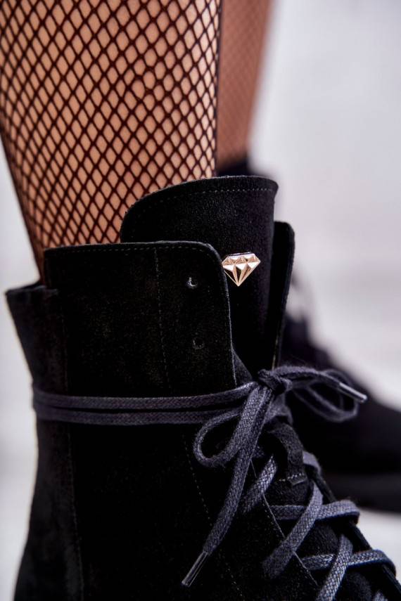 Suede boots with a zipper Nicole 2754 Black