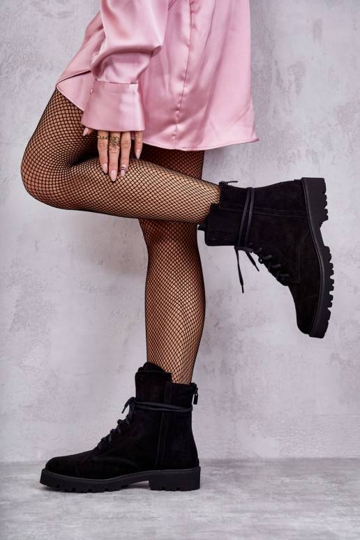 Suede boots with a zipper Nicole 2754 Black Suede boots with a zipper Nicole 2754 Black