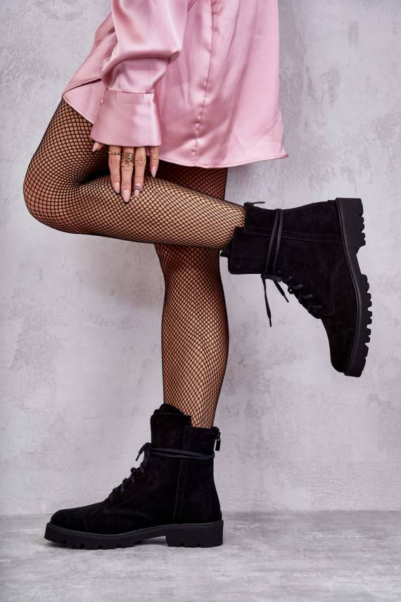 Suede boots with a zipper Nicole 2754 Black