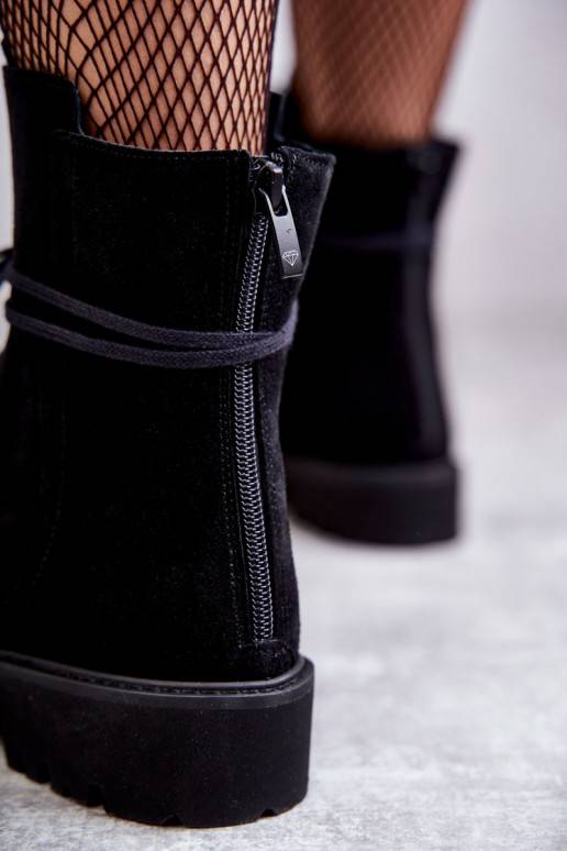 Suede boots with a zipper Nicole 2754 Black Suede boots with a zipper Nicole 2754 Black