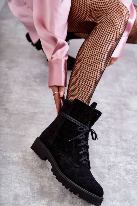 Suede boots with a zipper Nicole 2754 Black