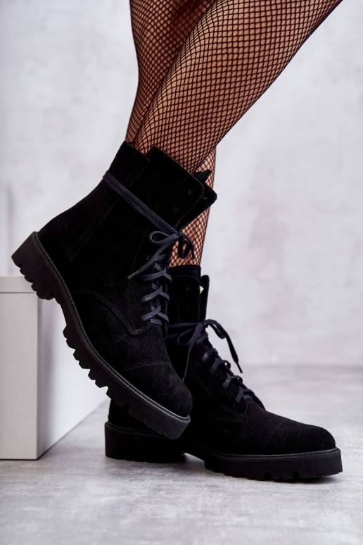 Suede boots with a zipper Nicole 2754 Black Suede boots with a zipper Nicole 2754 Black