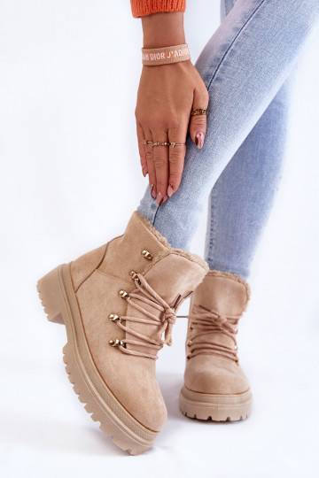 Women's Suede Boots Beige Bellita 2