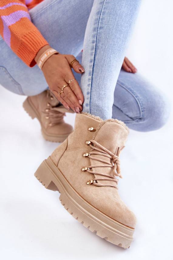 Women's Suede Boots Beige Bellita