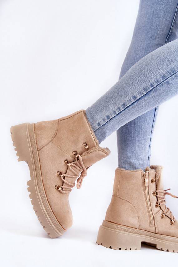 Women's Suede Boots Beige Bellita