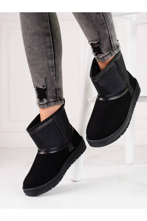 black of suede Women's snow boots krótkie BIG STAR KK274614