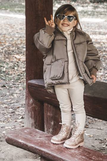 Children's Insulated Glitter Boots Rose Gold Mermaid 2