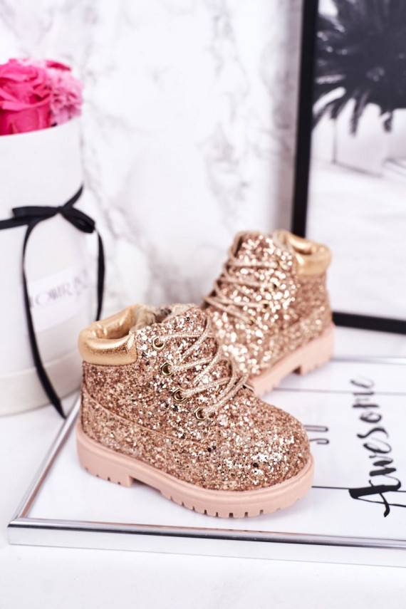 Children's Insulated Glitter Boots Rose Gold Mermaid