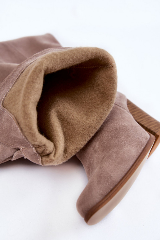 Women's Suede Thigh High Boots Lewski 2833 Grey Women's Suede Thigh High Boots Lewski 2833 Grey