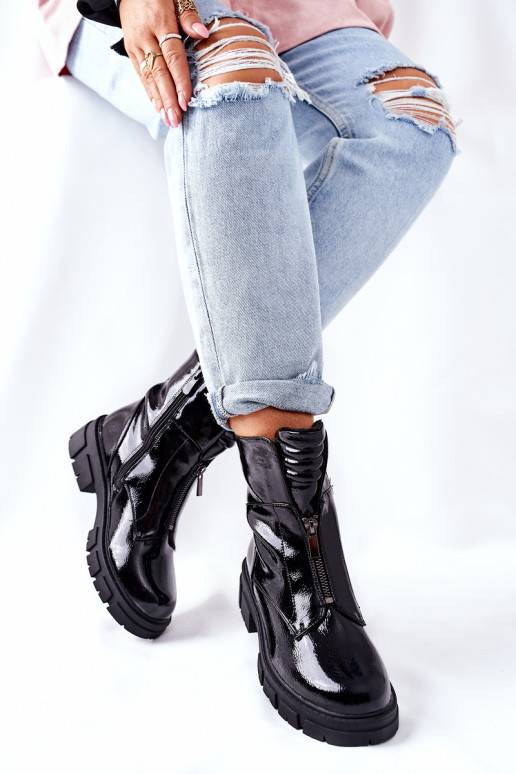 Women's Flat Boots Black Nobleford