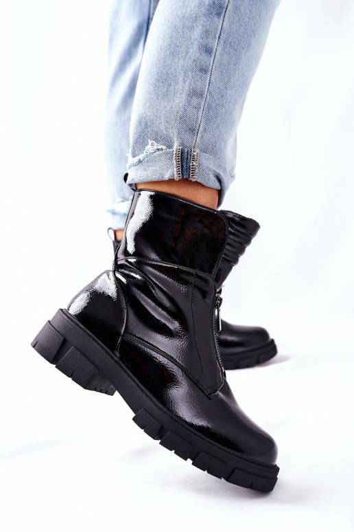 Women's Flat Boots Black Nobleford