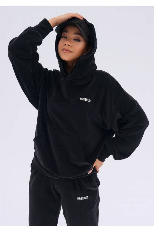 Pure - Black velvet oversize hoodie