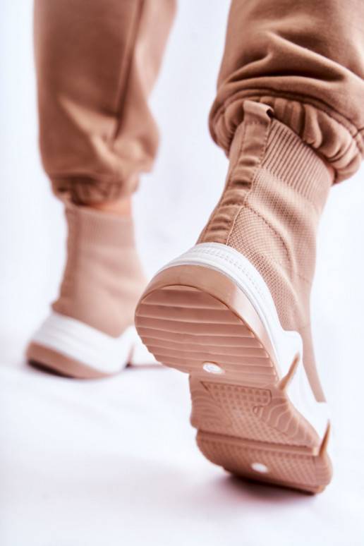 Women's High Textile Sport Shoes Beige Morris