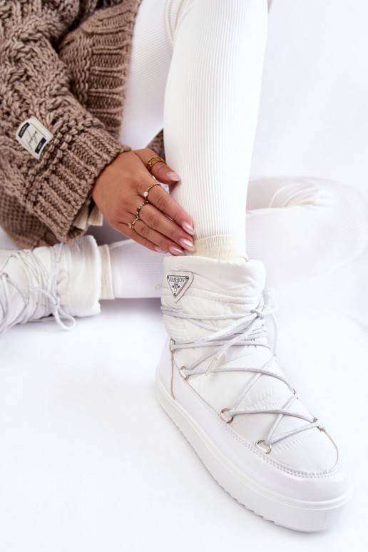 Women's Fashionable Lace-up Snow Boots White Carrios Women's Fashionable Lace-up Snow Boots White Carrios