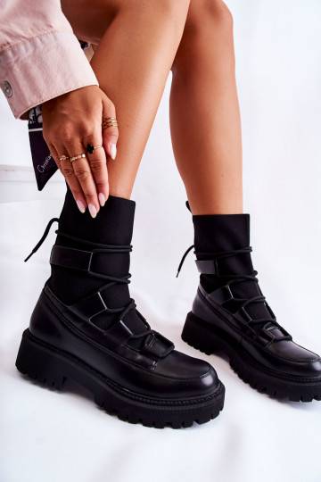 Women's Boots Workers With A Sock Black Fallor 2