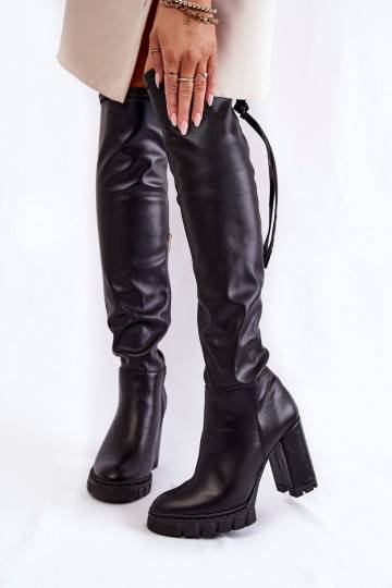 Leather Boots On The Platform Lewski Shoes 3245 Black