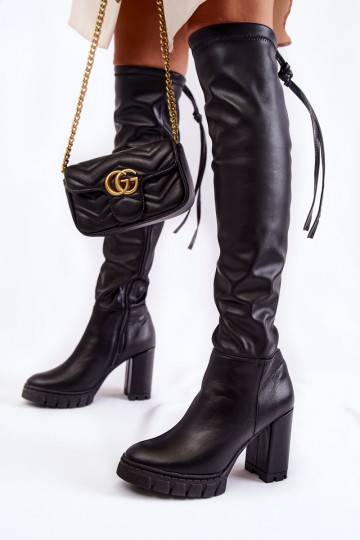 Leather Boots On The Platform Lewski Shoes 3245 Black  2