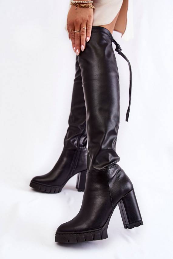 Leather Boots On The Platform Lewski Shoes 3245 Black 
