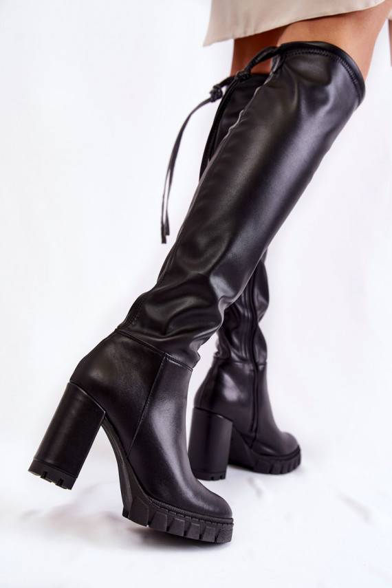 Leather Boots On The Platform Lewski Shoes 3245 Black 