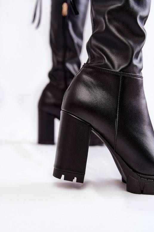 Leather Boots On The Platform Lewski Shoes Black